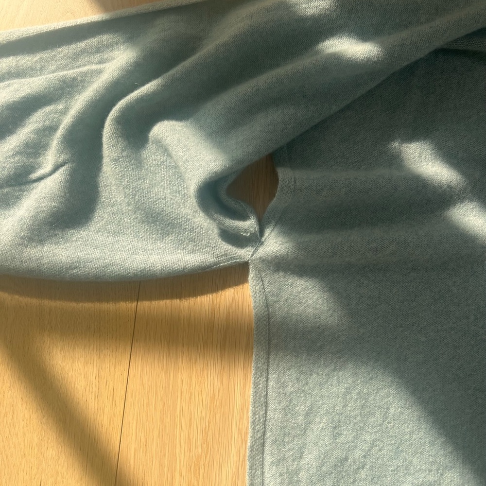 Nordstrom Light Blue Cashmere Poncho Cardigan OS - Picture 10 of 11